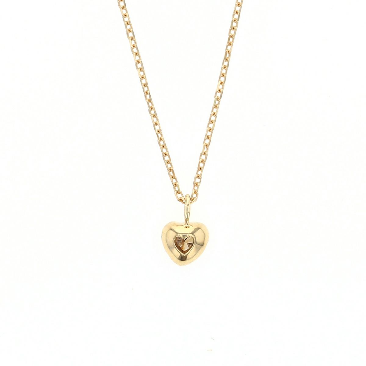 K18 YG ブラウンダイヤモンド ハート ネックレス ダイヤモンド イエローゴールド 18K レディース 4月 誕生日プレゼント 彼女 妻 レディース 20代 30代 40代