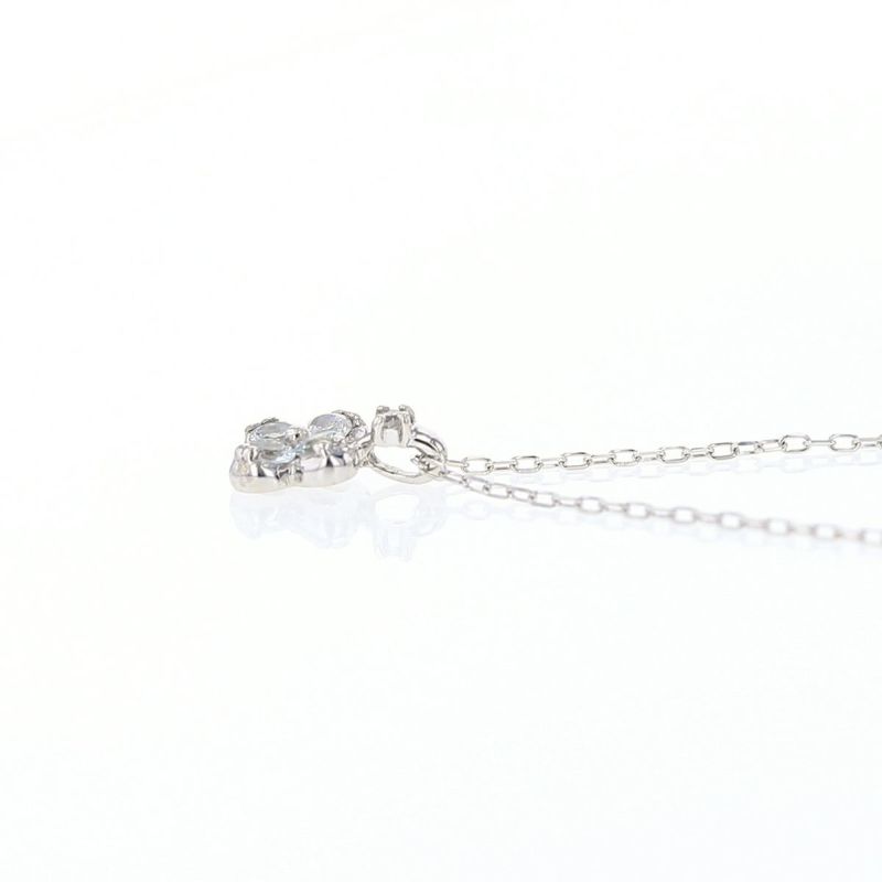 K10 WG アクアマリン ダイヤモンド ネックレス 花 フラワー レディース 3月 誕生石 プレゼント 彼女 妻 レディース 30代 40代 ホワイトゴールド