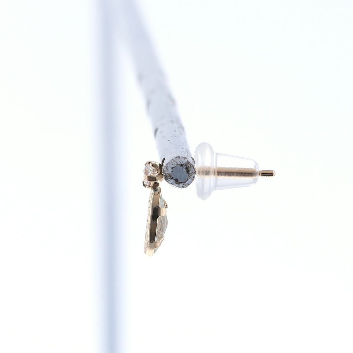 K10 YG アクアマリン キュービックジルコニア ピアス