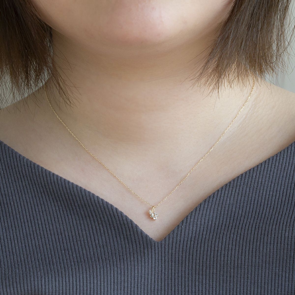 K10 YG アクアマリン ダイヤモンド フラワー ネックレス 花 レディース 3月 誕生日プレゼント ギフト 彼女 妻 20代 30代 40代 イエローゴールド