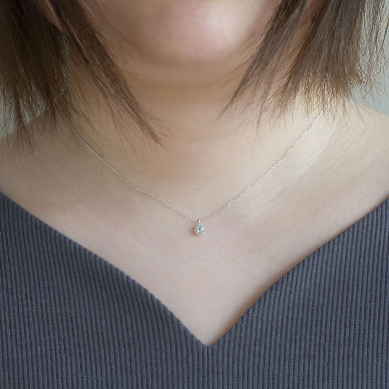 K10 WG アクアマリン ネックレス ホワイトゴールド レディース 3月 誕生石 誕生日プレゼント ギフト 彼女 妻 レディース 20代 30代 40代