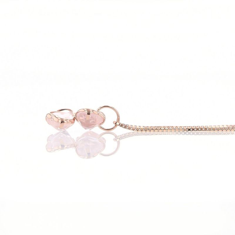 K10 PG ローズクォーツ ネックレス クローバー