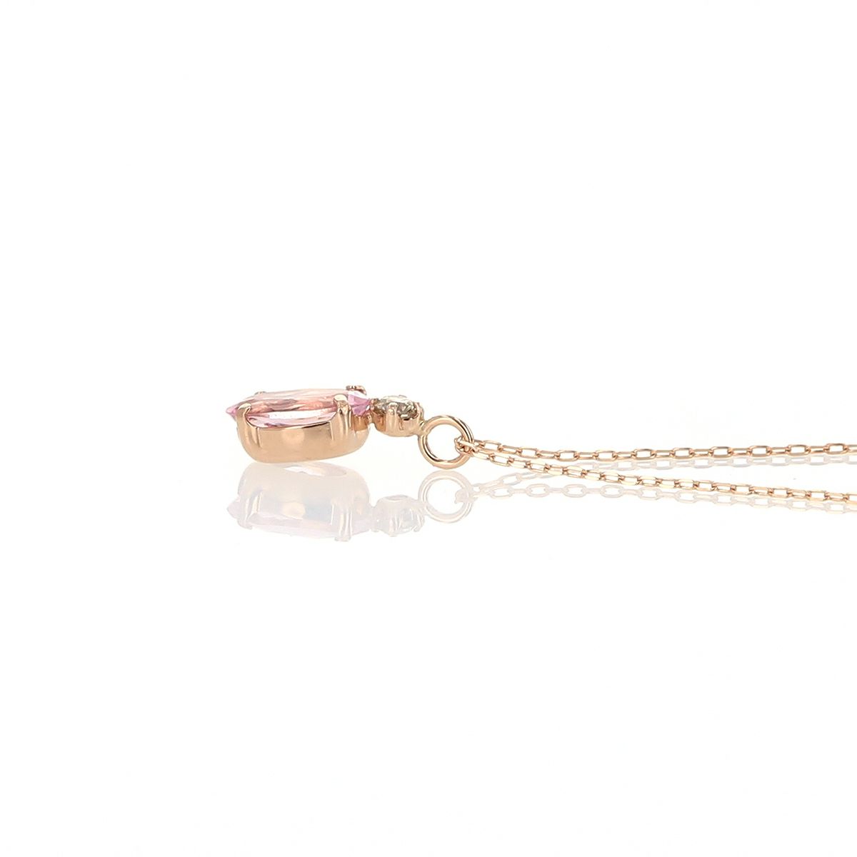 K18 PG モルガナイト ダイヤモンド ネックレス