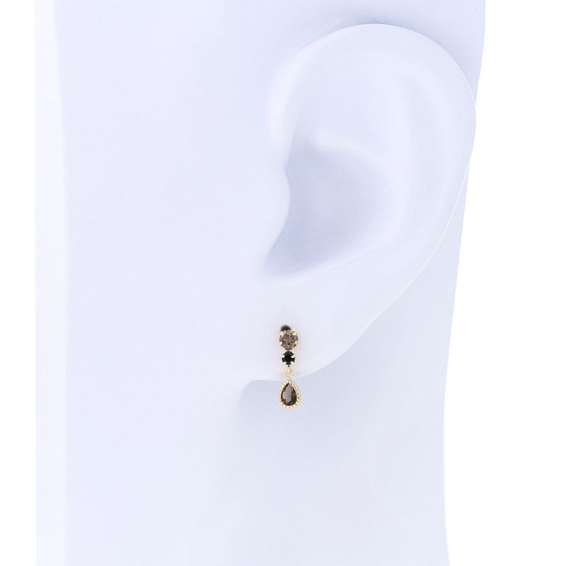 K10 YG オニキス スモーキークォーツ ピアス イエローゴールド レディース 妻 彼女 誕生日プレゼント ギフト