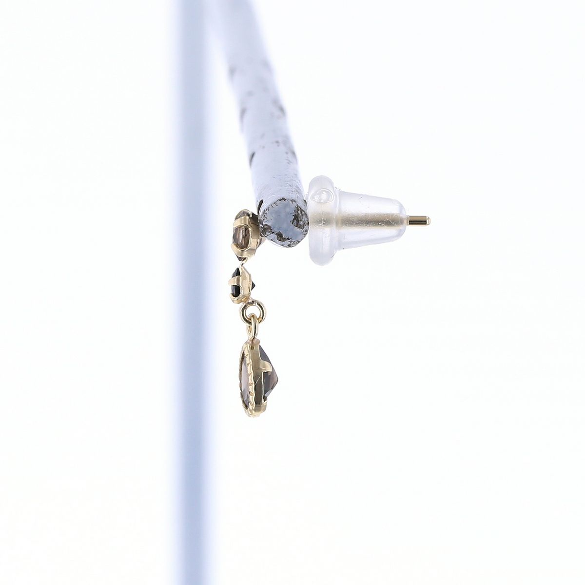 K10 YG オニキス スモーキークォーツ ピアス イエローゴールド レディース 妻 彼女 誕生日プレゼント ギフト