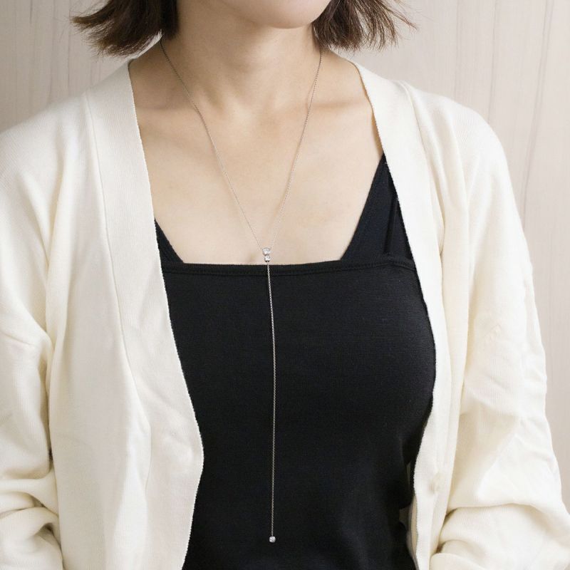 レアリゼ ベル ネックレス シルバー ロングネックレス ラリエットネックレス キュービックジルコニア 妻 彼女 誕生日プレゼント ギフト レディース belle