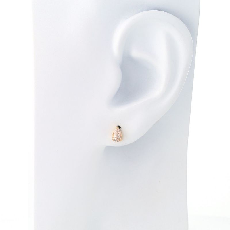 K10 YG モルガナイト ピアス ペアシェイプ