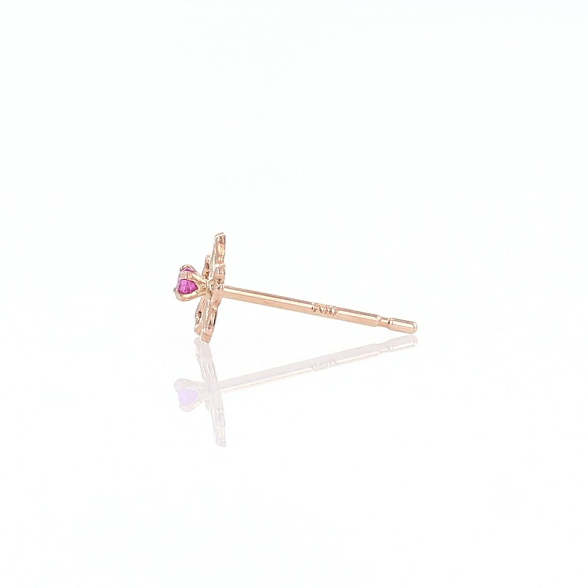 K10 PG ルビー ピアス 桜 花 レディース 誕生石 7月 誕生日 10金 ピンクゴールド 妻 彼女 レディース 小ぶり ギフト 誕生日プレゼント