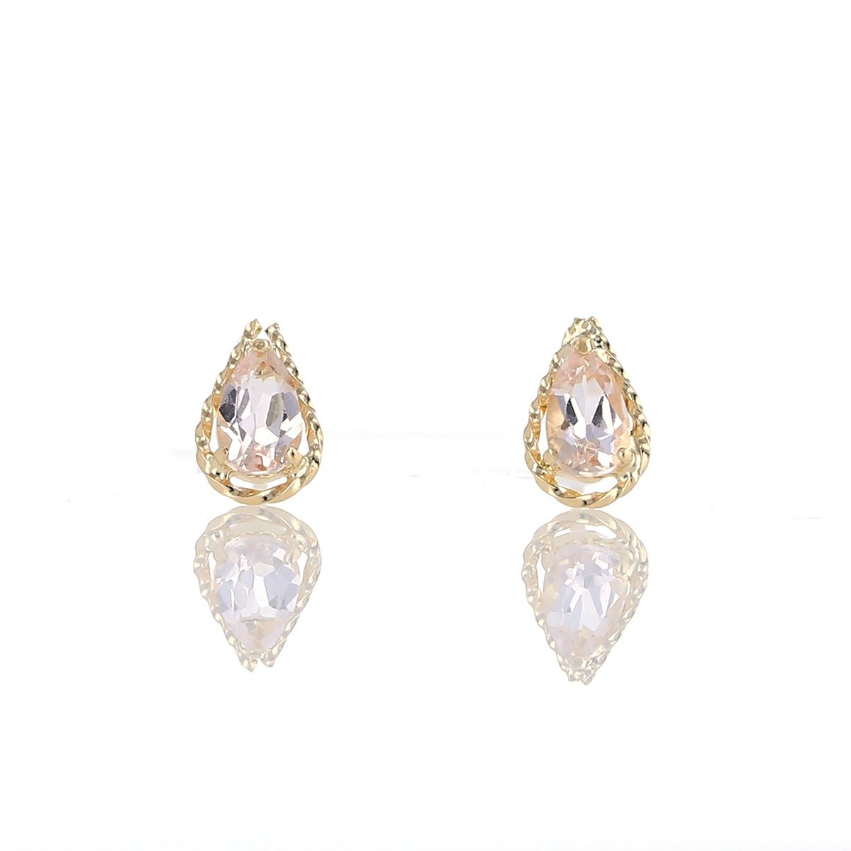 K18 YG モルガナイト ピアス ペアシェイプ レディース シンプル 18金 イエローゴールド おしゃれ 20代 30代 40代 かわいい 誕生日プレゼント 4月誕生石 記念日 天然石