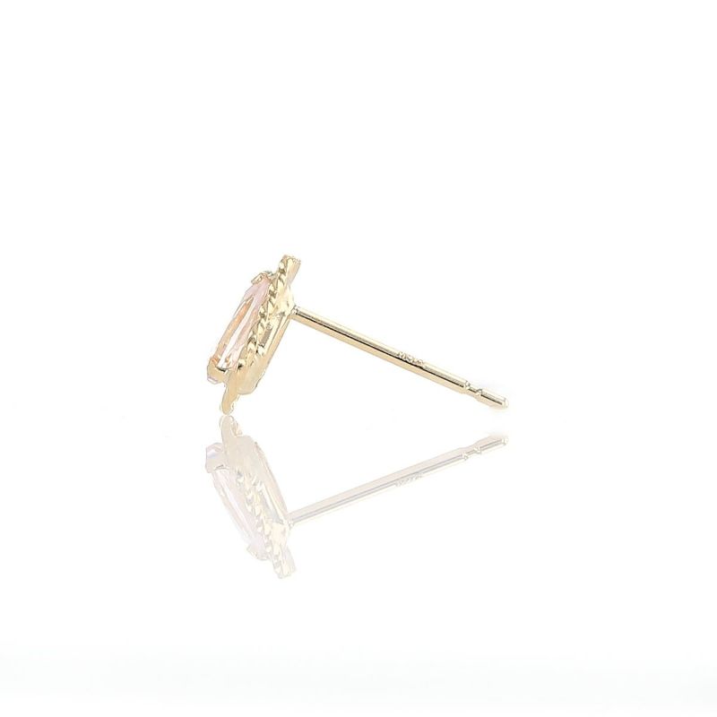 K18 YG モルガナイト ピアス ペアシェイプ レディース シンプル 18金 イエローゴールド おしゃれ 20代 30代 40代 かわいい 誕生日プレゼント 4月誕生石 記念日 天然石