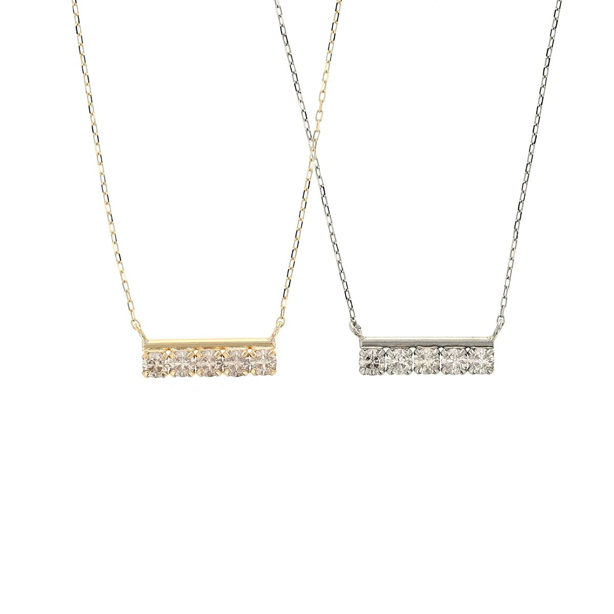 H&C鑑別書付き プラチナ/K18 YG ダイヤモンド ネックレス ラインネックレス バーネックレス PT プラチナ K18 イエローゴールド 18K 18金 誕生日プレゼント レディース 女性 彼女 20代 30代 40代 誕生日 記念日 ギフト ハート＆キューピッド