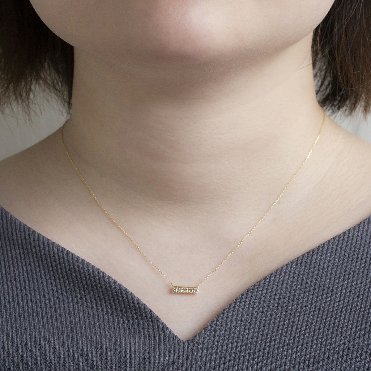 H&C鑑別書付き プラチナ/K18 YG ダイヤモンド ネックレス ラインネックレス バーネックレス PT プラチナ K18 イエローゴールド 18K 18金 誕生日プレゼント レディース 女性 彼女 20代 30代 40代 誕生日 記念日 ギフト ハート＆キューピッド
