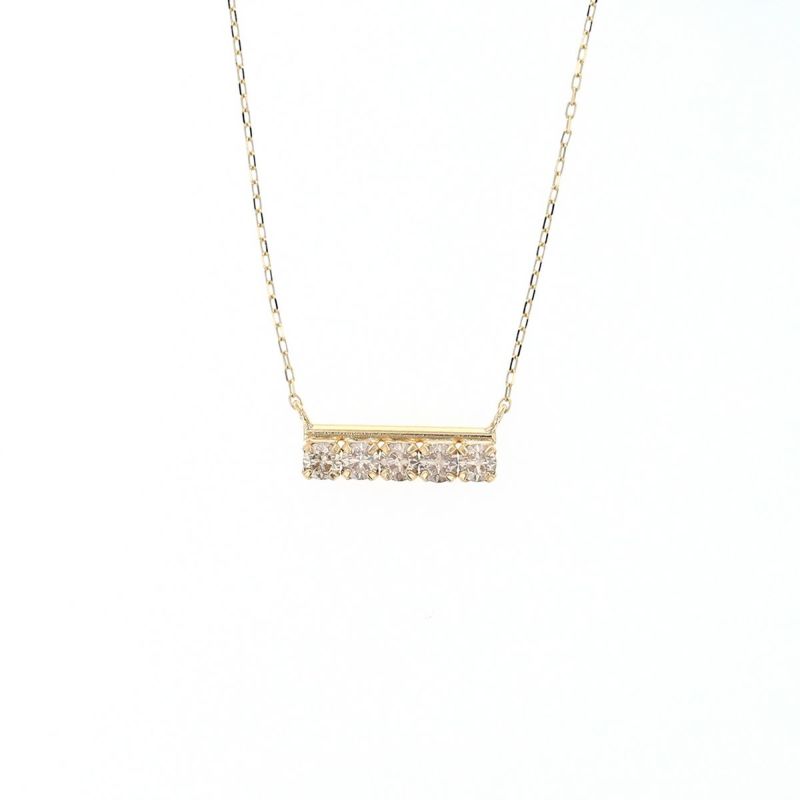 H&C鑑別書付き プラチナ/K18 YG ダイヤモンド ネックレス ラインネックレス バーネックレス PT プラチナ K18 イエローゴールド 18K 18金 誕生日プレゼント レディース 女性 彼女 20代 30代 40代 誕生日 記念日 ギフト ハート＆キューピッド
