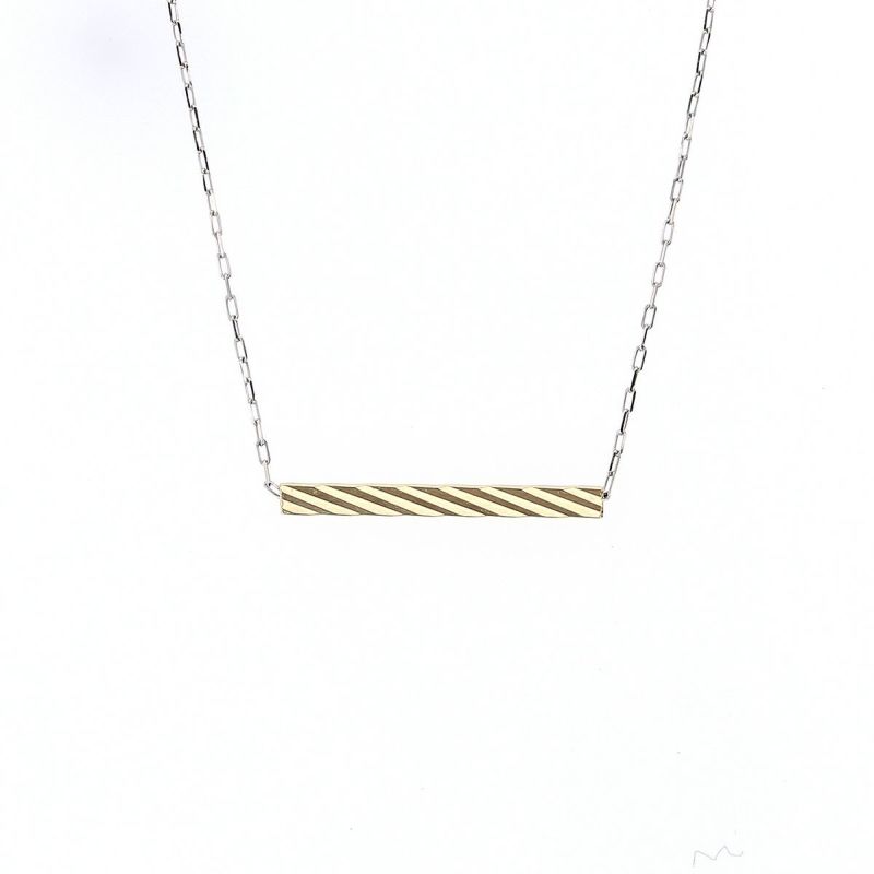 K18 YG/プラチナ コンビ ネックレス コンビネーション ゴールド レディース 彼女 妻 地金 PT 18金 20代 30代 40代 イエローゴールド バー ライン ストレート