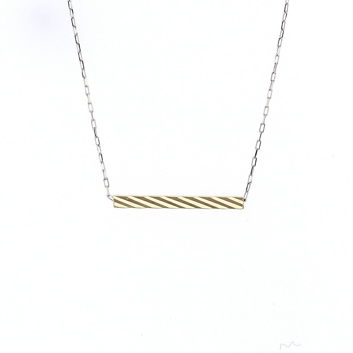 K18 YG/プラチナ コンビ ネックレス コンビネーション ゴールド レディース 彼女 妻 地金 PT 18金 20代 30代 40代 イエローゴールド バー ライン ストレート