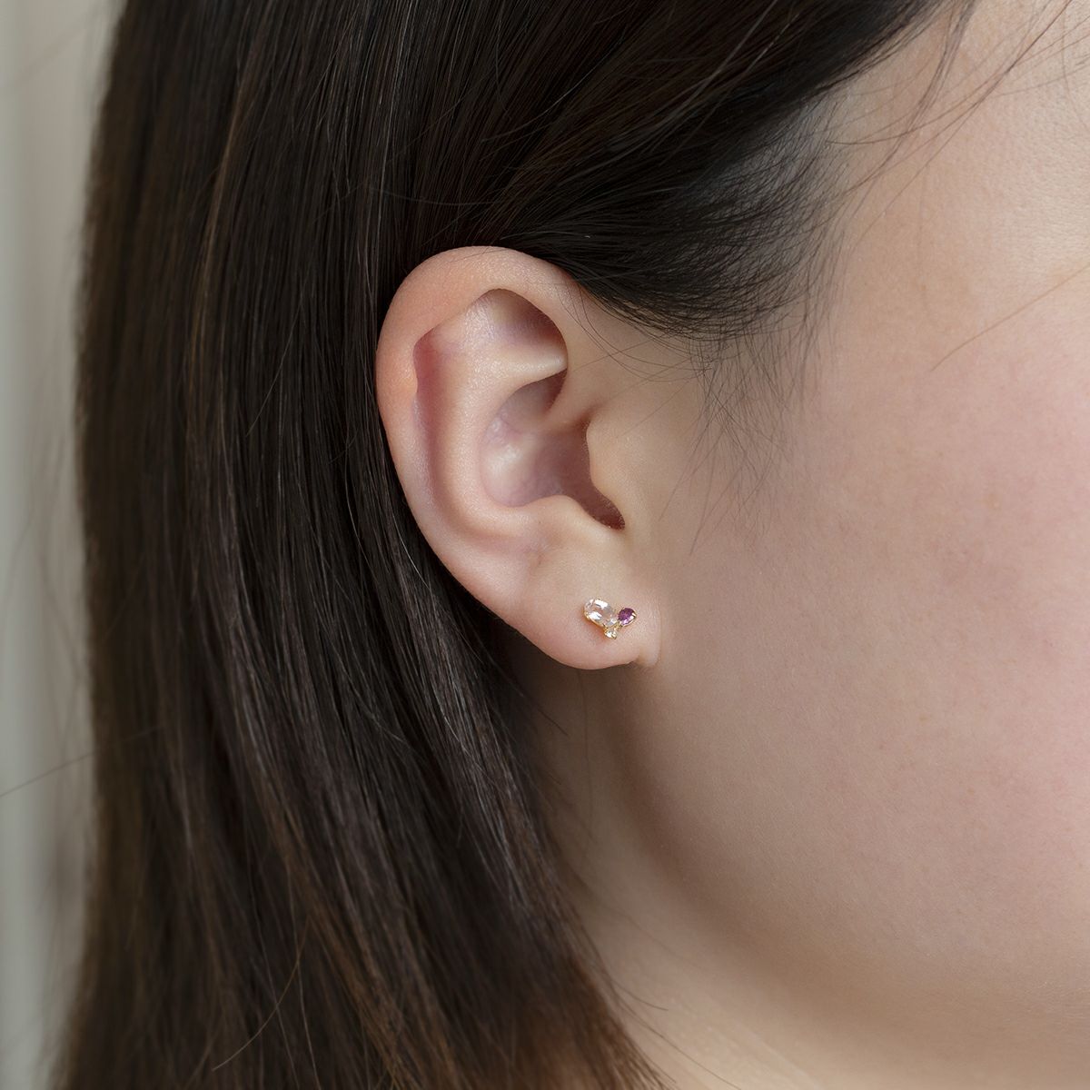 K10 YG ハート モルガナイト ロードライトガーネット ホワイトトパーズ ピアス レディース 10金 イエローゴールド おしゃれ K10 20代 30代 40代 かわいい プレゼント 4月誕生石 1月誕生石 記念日 天然石