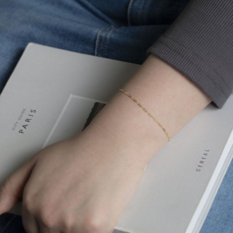 K10 YG エイトチェーン ブレスレット イエローゴールド 10金 10K 妻 彼女 プレゼント レディース 誕生日プレゼント ギフト 30代 40代