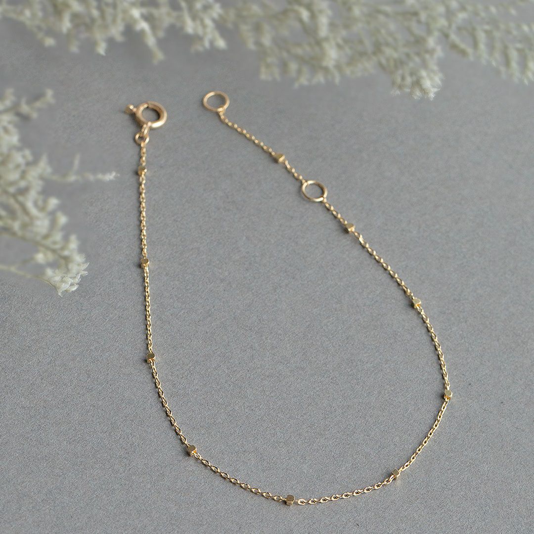 K10 YG グリッターチェーン ブレスレット イエローゴールド 10金 10K 妻 彼女 プレゼント レディース 誕生日プレゼント ギフト 20代 30代 40代