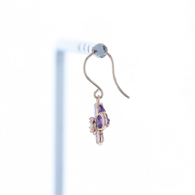 K10 PG アメジスト 蝶々 ピアス ライトアメジスト キュービックジルコニア 蝶 ピンクゴールド 蝶 かわいい レディース 彼女 妻 20代 30代 40代 誕生日 誕生日プレゼント ギフト