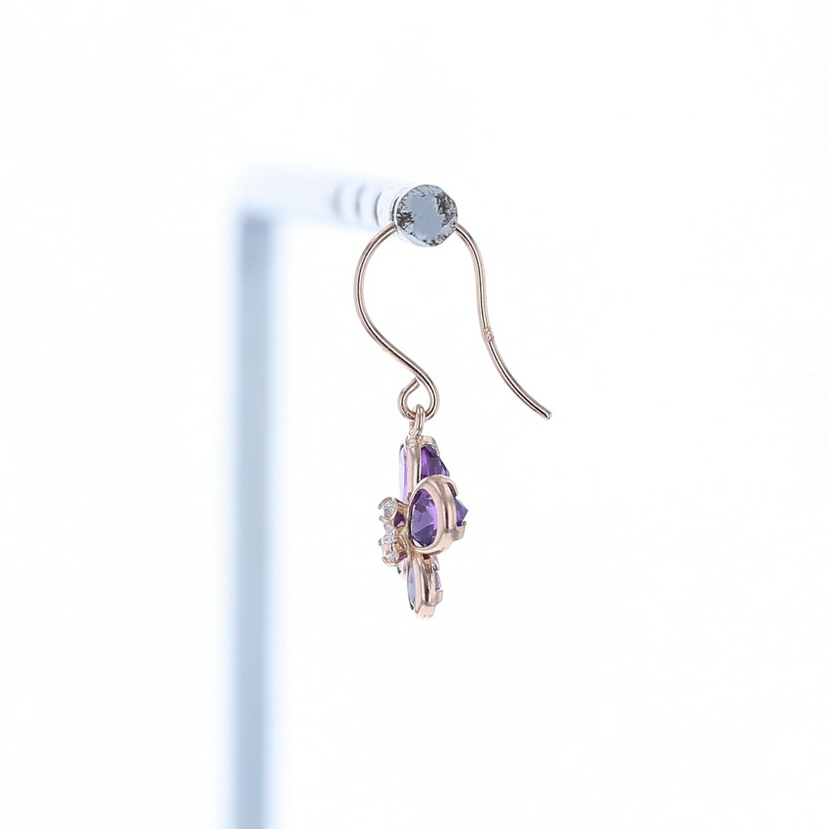 K10 PG アメジスト 蝶々 ピアス ライトアメジスト キュービックジルコニア 蝶 ピンクゴールド 蝶 かわいい レディース 彼女 妻 20代 30代 40代 誕生日 誕生日プレゼント ギフト