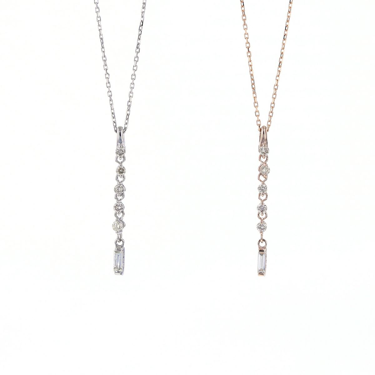 K18 PG プラチナ ダイヤモンド ネックレス レディース プラチナ K18PG PT PT950 PT850 18金 ピンクゴールド 4月誕生石 4月 誕生日 バー