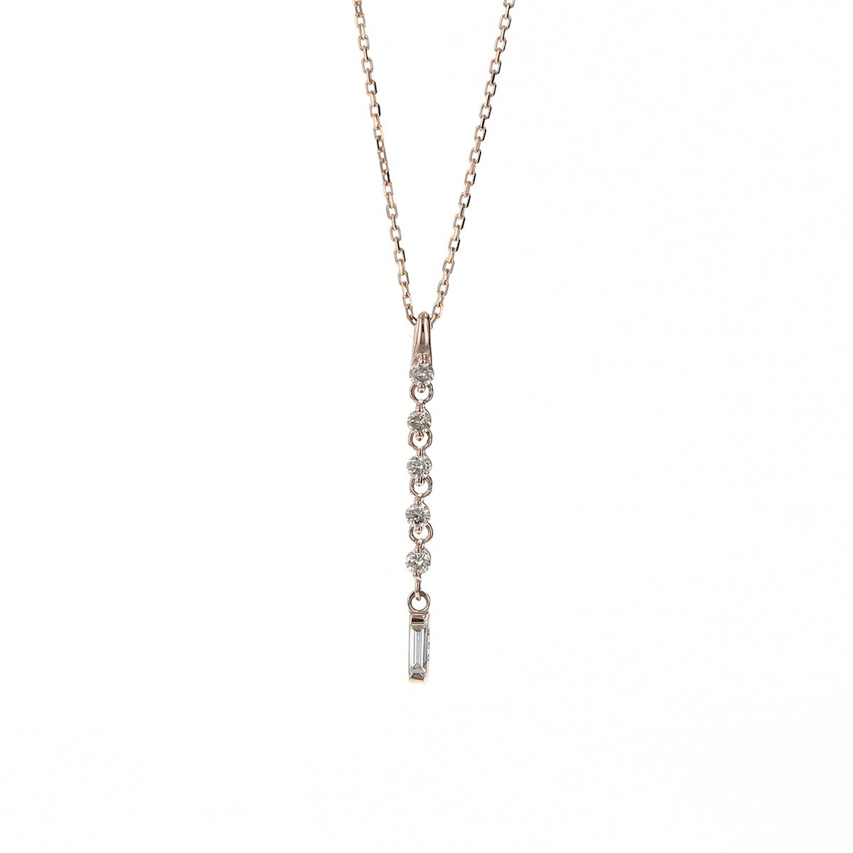 K18 PG プラチナ ダイヤモンド ネックレス レディース プラチナ K18PG PT PT950 PT850 18金 ピンクゴールド 4月誕生石 4月 誕生日 バー