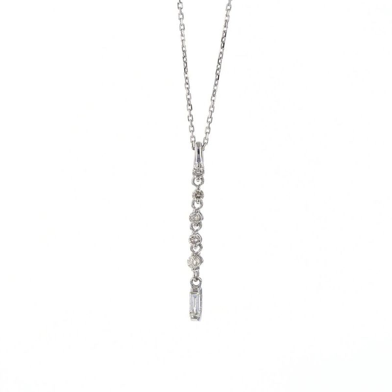 K18 PG プラチナ ダイヤモンド ネックレス レディース プラチナ K18PG PT PT950 PT850 18金 ピンクゴールド 4月誕生石 4月 誕生日 バー