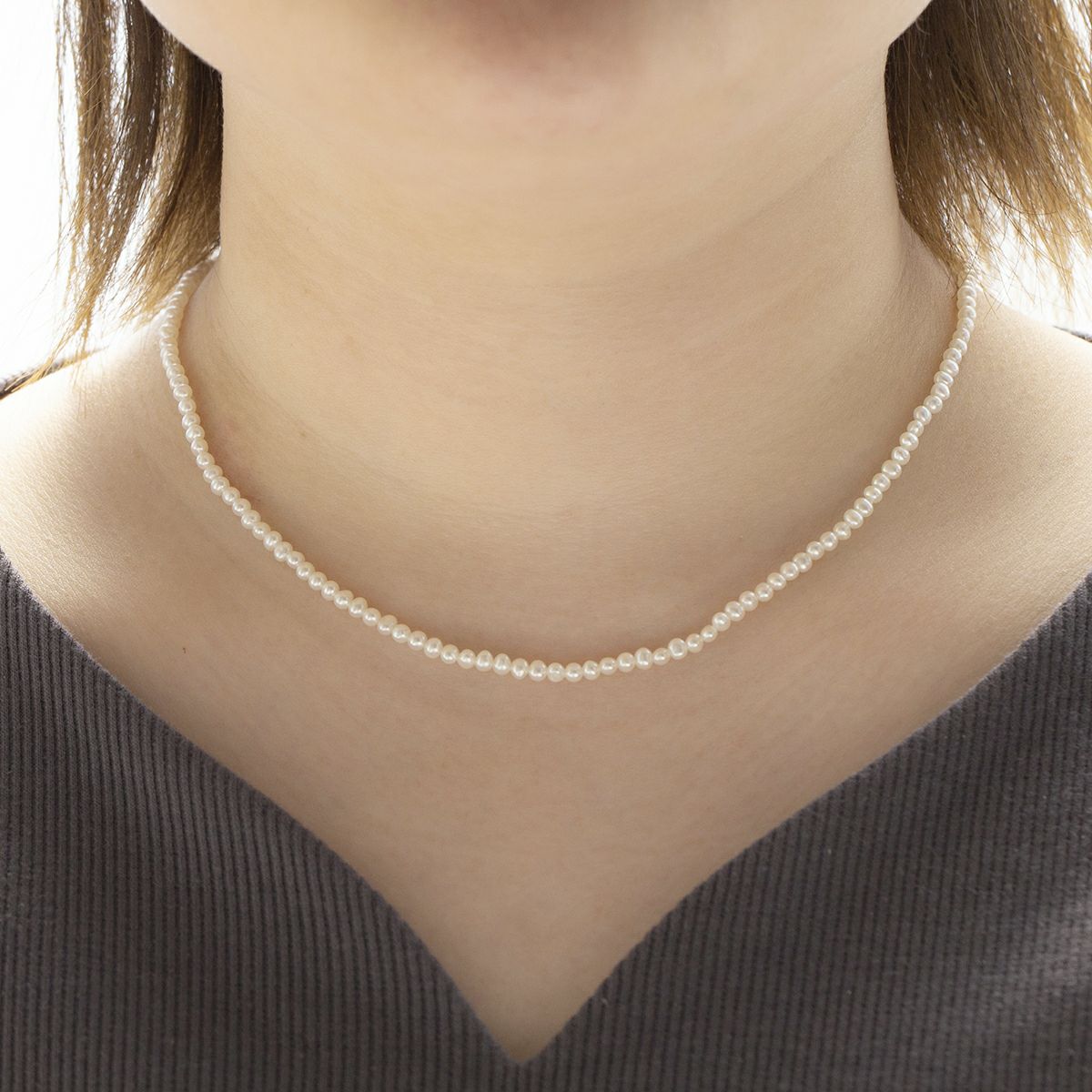 K14 YG 淡水パール ネックレス パール 小粒 レディース 20代 30代 40代 プレゼント 彼女 妻 誕生石 6月 カジュアル 重ね付け パーティー お呼ばれ