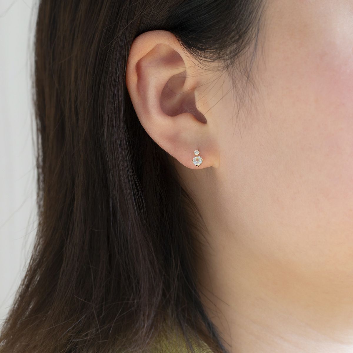 K10 YG アクアマリン キュービックジルコニア ピアス シンプル CZ 小ぶり レディース プレゼント 3月 誕生石 記念日 可愛い 彼女 女性 妻 天然石 20代 30代