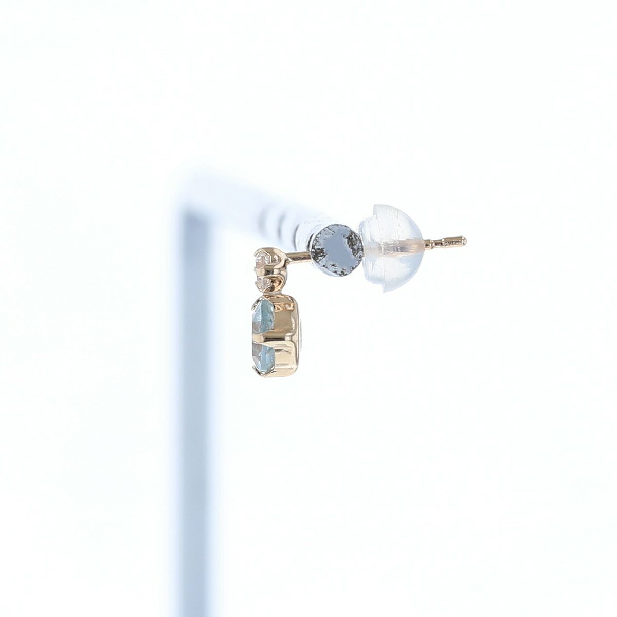 K10 YG アクアマリン キュービックジルコニア ピアス シンプル CZ 小ぶり レディース プレゼント 3月 誕生石 記念日 可愛い 彼女 女性 妻 天然石 20代 30代