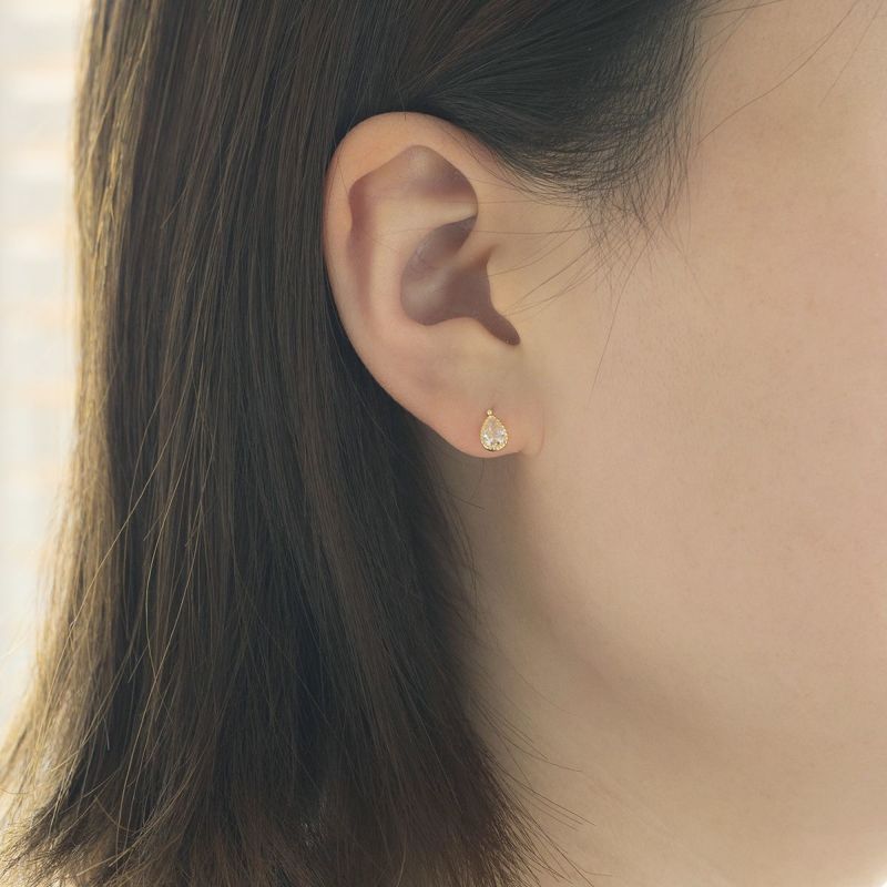 K18 YG スーパーキュービックジルコニア ピアス イエローゴールド レディース 18金 CZ 誕生日プレゼント ギフト 20代 30代 40代 女性 彼女 妻