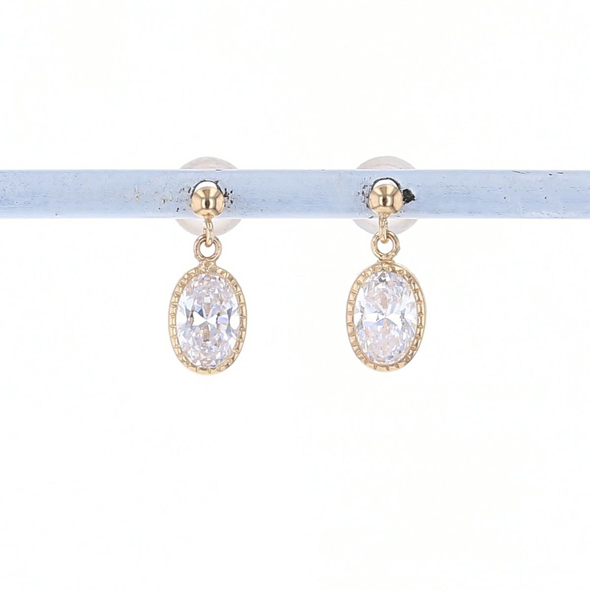 K10 YG スーパーキュービックジルコニア ピアス イエローゴールド レディース 10金 CZ 誕生日プレゼント ギフト 20代 30代 40代 女性 彼女 妻