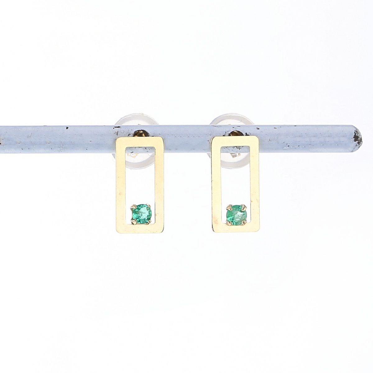 K10 YG エメラルド ピアス 10金 イエローゴールド スクエア レディース 5月誕生石 ギフト 誕生日プレゼント 彼女 妻 20代 30代 40代