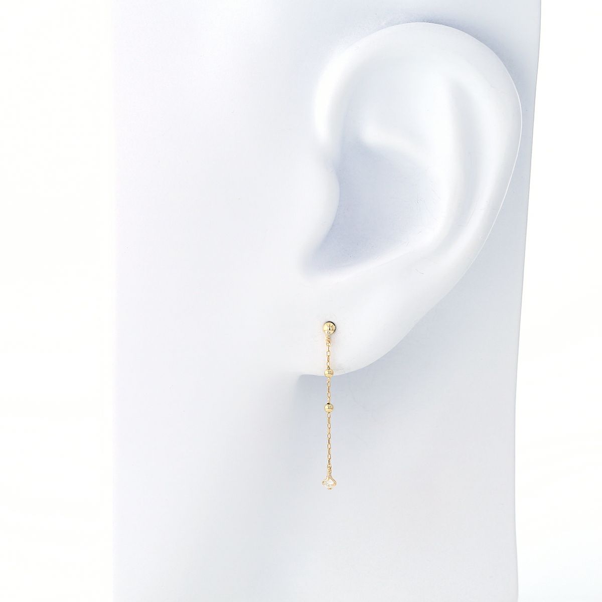 K18 YG ダイヤモンド ピアス 18k 18金 誕生石 イエローゴールド ロングピアス レディース 彼女 妻 誕生日プレゼント ギフト