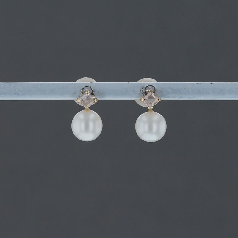 K10 YG 淡水パール ローズクォーツ ピアス 6月 誕生石 誕生日プレゼント ギフト 一粒 妻 彼女 小ぶり パール 可愛い レディース 10金 10K 誕生日 20代 30代 40代 女性