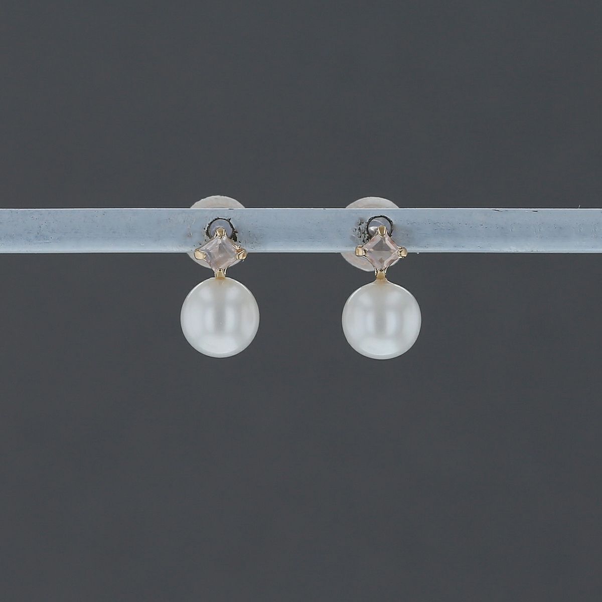 K10 YG 淡水パール ローズクォーツ ピアス 6月 誕生石 誕生日プレゼント ギフト 一粒 妻 彼女 小ぶり パール 可愛い レディース 10金 10K 誕生日 20代 30代 40代 女性