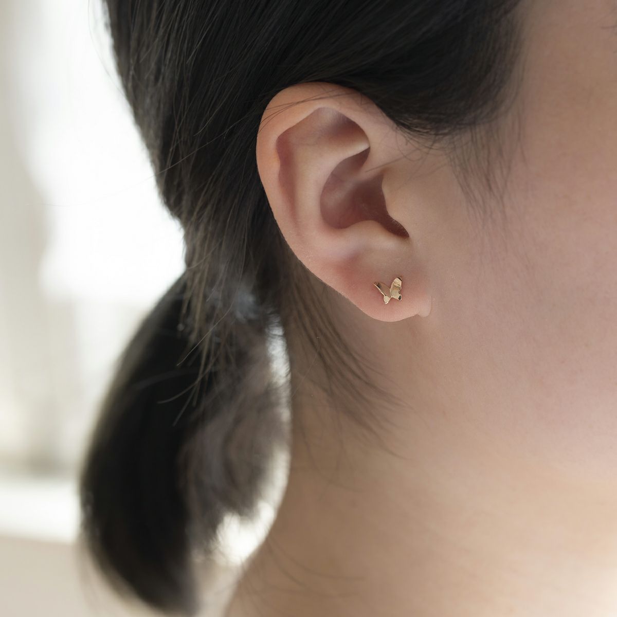 K10 PG 蝶 ピアス 蝶々 バタフライ ピンクゴールド スタッドピアス かわいい ギフト 誕生日プレゼント 誕生日 20代 30代 40代 妻 彼女 レディース