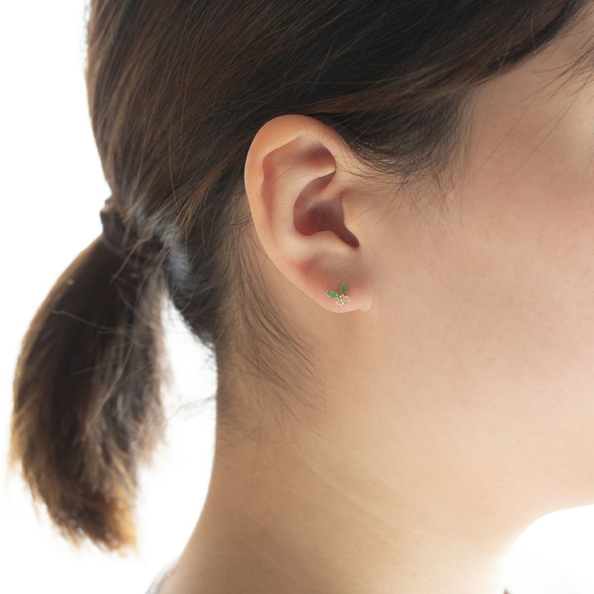 K10 YG エメラルド キュービックジルコニア ピアス イエローゴールド 10金 レディース 5月誕生石 ギフト 誕生日プレゼント プレゼント 彼女 妻 20代 30代 40代