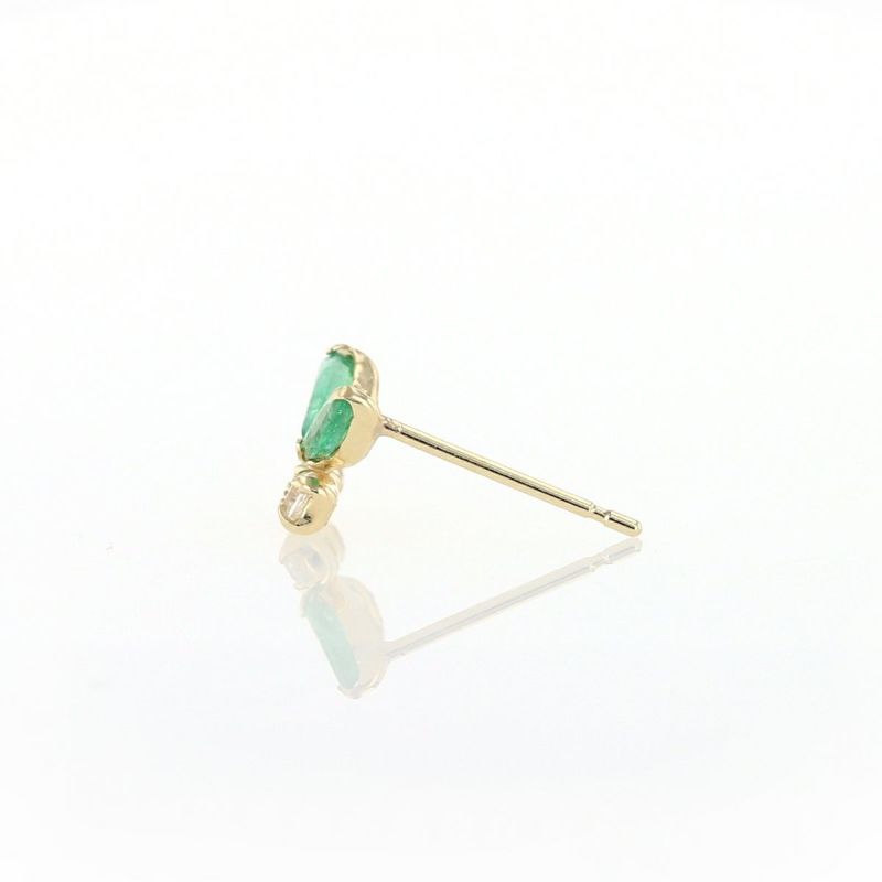 K10 YG エメラルド キュービックジルコニア ピアス イエローゴールド 10金 レディース 5月誕生石 ギフト 誕生日プレゼント プレゼント 彼女 妻 20代 30代 40代