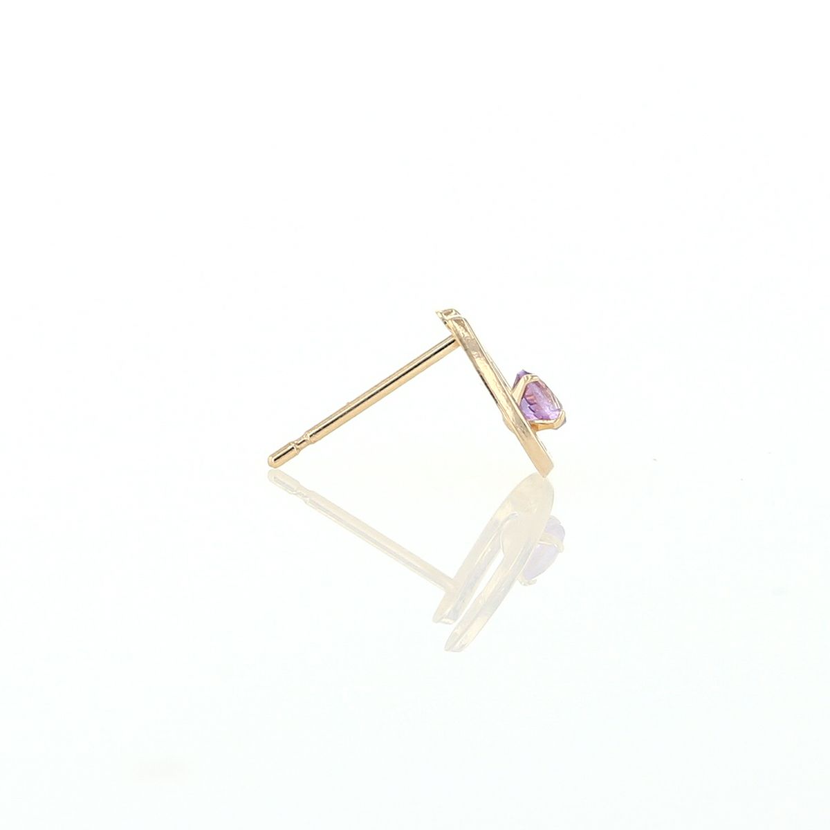 K10 YG ホースシュー 馬蹄 アメジスト ピアス 10k 2月 誕生石 イエローゴールド レディース 彼女 妻 プレゼント ラッキーモチーフ