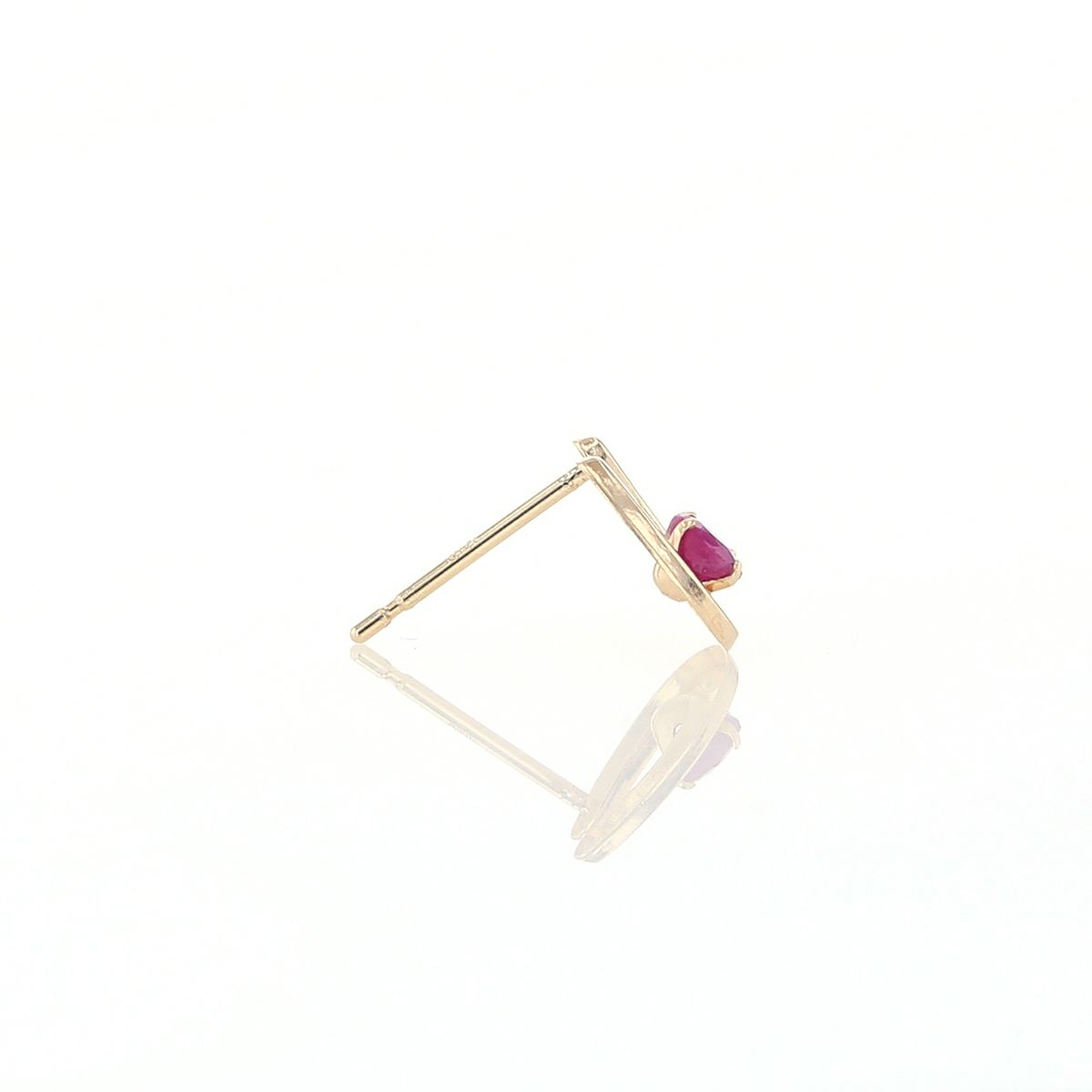 K10 YG ホースシュー 馬蹄 ルビー ピアス 10k 7月 誕生石 イエローゴールド レディース 彼女 妻 プレゼント ラッキーモチーフ