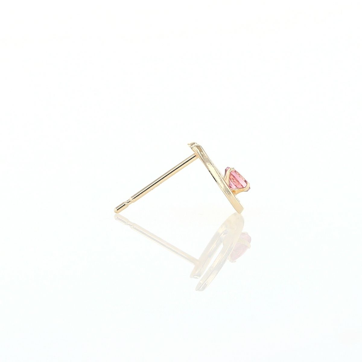 K10 YG ホースシュー 馬蹄 ピンクトルマリン ピアス 10k 10月 誕生石 イエローゴールド レディース 彼女 妻 プレゼント ラッキーモチーフ