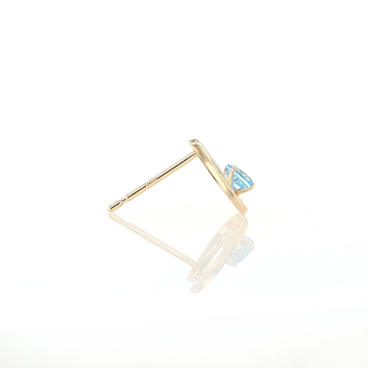 K10 YG ホースシュー 馬蹄 ブルートパーズ ピアス 10k 11月 誕生石 イエローゴールド レディース 彼女 妻 プレゼント ラッキーモチーフ