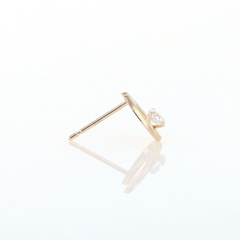 K10 YG ホースシュー 馬蹄 キュービックジルコニア ピアス 10k 誕生日プレゼント ギフト イエローゴールド レディース 彼女 妻 プレゼント ラッキーモチーフ