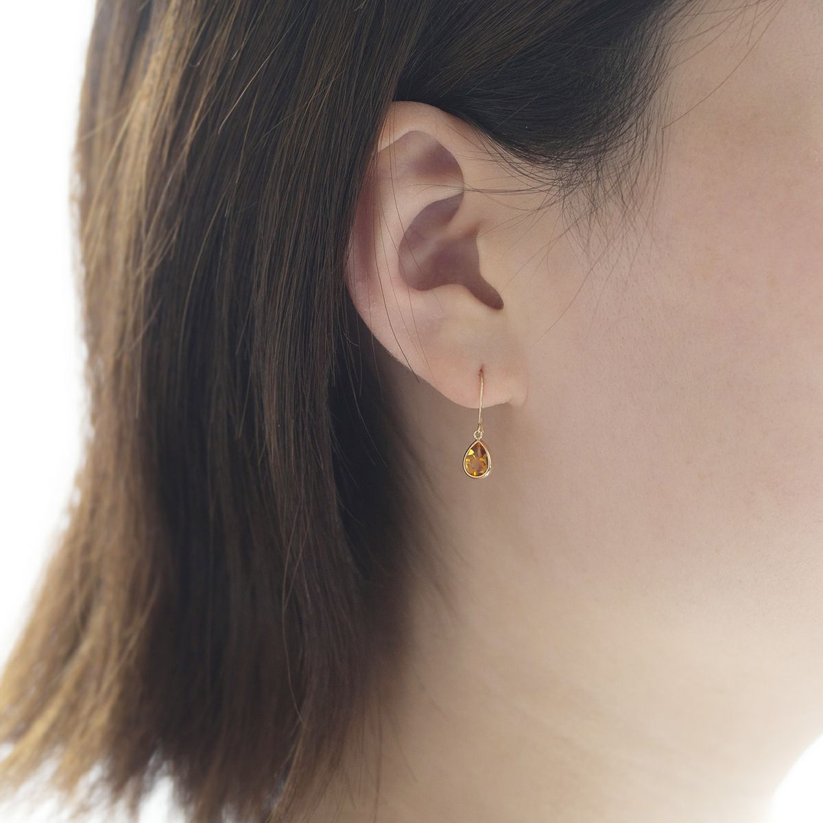 K10 YG シトリン ピアス 揺れる イエローゴールド 11月 誕生石 フック レディース 20代 30代 40代 プレゼント ジプシーピアス 誕生日プレゼント 10金 記念日 おしゃ