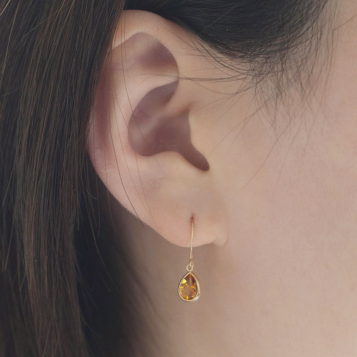 K10 YG シトリン ピアス 揺れる イエローゴールド 11月 誕生石 フック レディース 20代 30代 40代 プレゼント ジプシーピアス 誕生日プレゼント 10金 記念日 おしゃ
