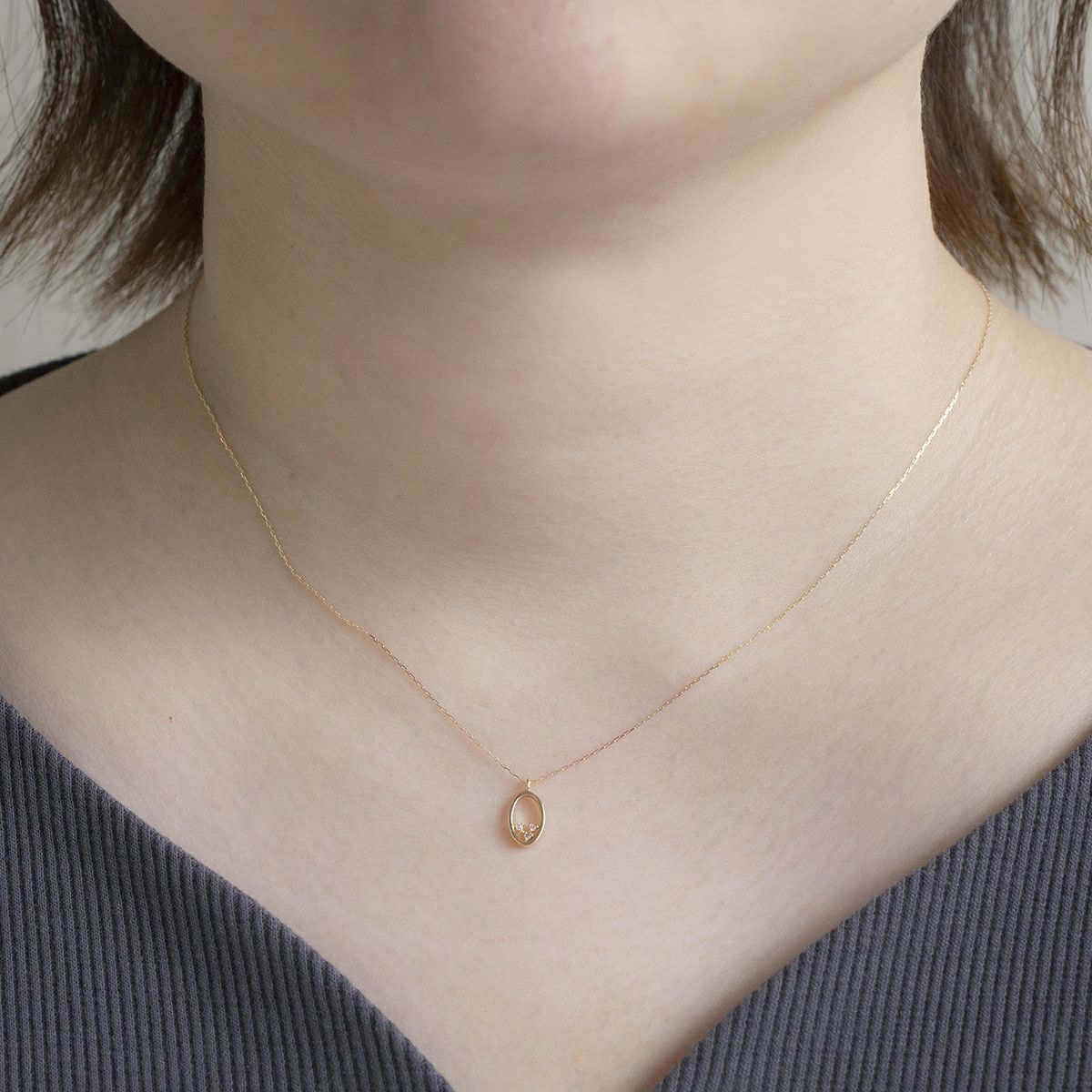 K10 YG ダイヤモンド ネックレス