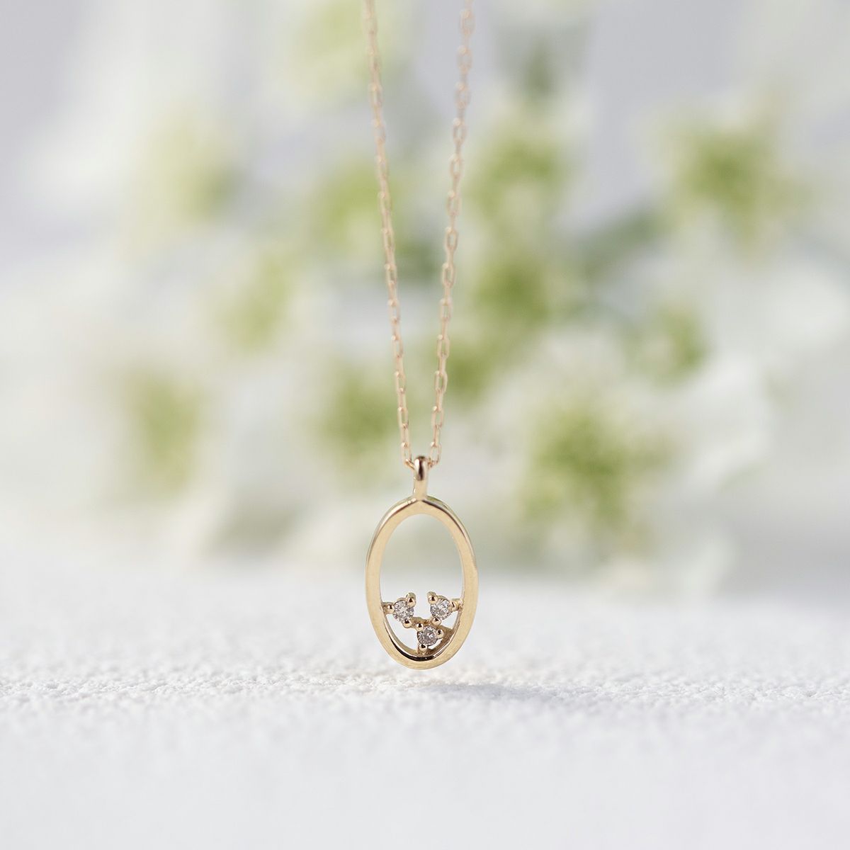 K10 YG ダイヤモンド ネックレス