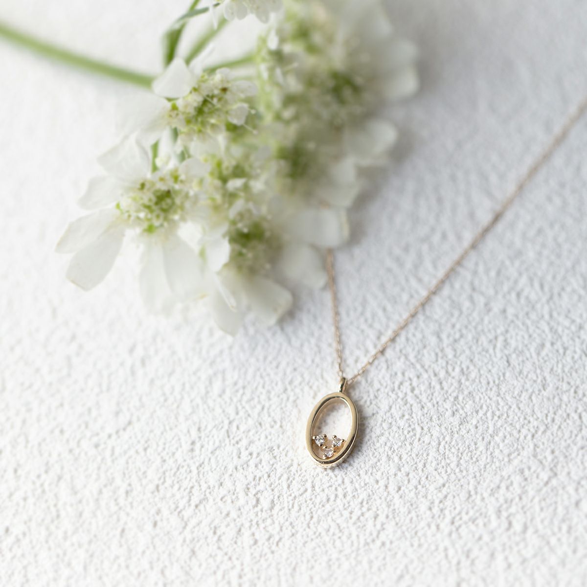 K10 YG ダイヤモンド ネックレス