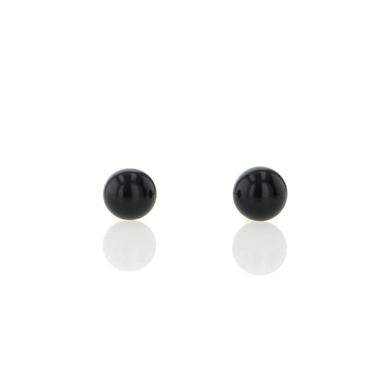 K18 YG オニキス ピアス 4mm